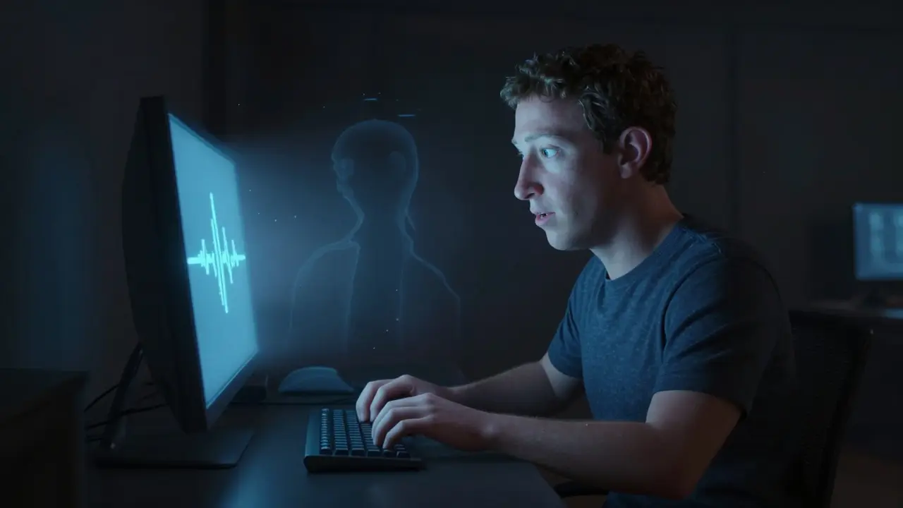 Silent computer screen glowing as music fades away, leaving only a fading heartbeat.